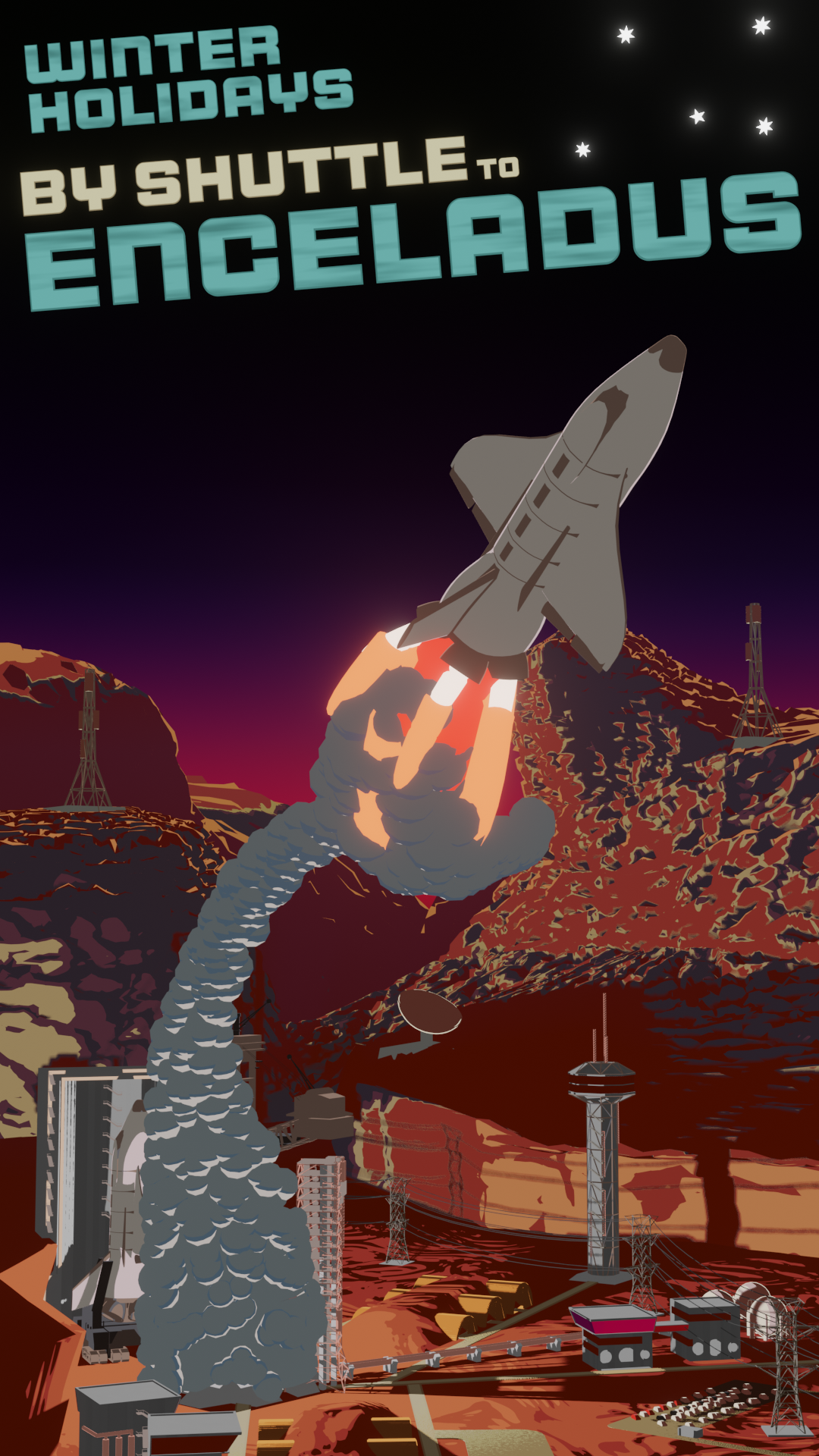 Winter holidays by shuttle to Enceladus